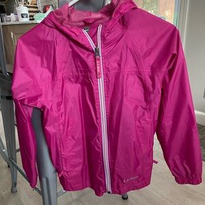 LL Bean Girls Rain Jacket Size 8